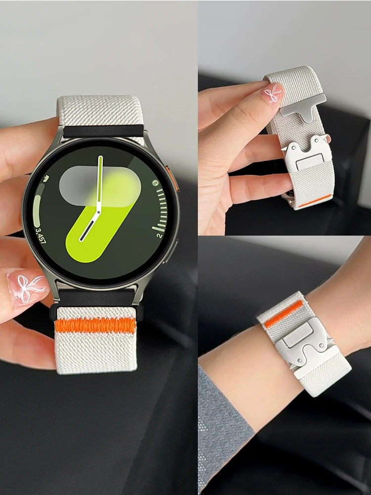 Фото Ремешки 20 мм 22 мм для Galaxy Watch 7/FE/5/pro/6/4/Classic/active 2/Gear s3, парашютный браслет correa, часы Huawei GT 2 3 4 5 Band №1