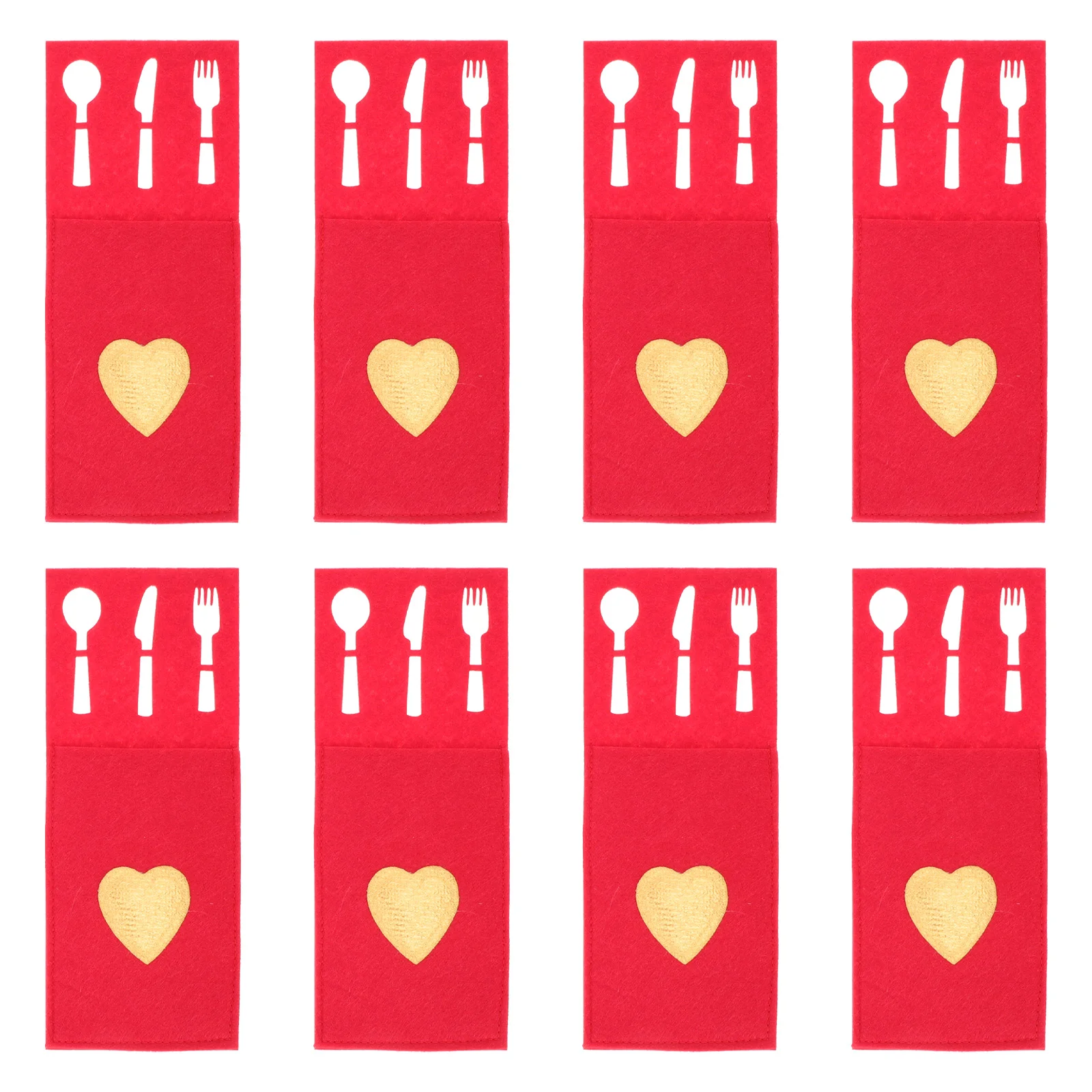 

8Pcs Xmas Cutlery Protective Covers Cutter Fork Storage Bag Decorative Cutlery Bag