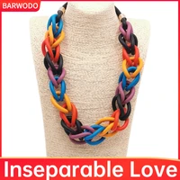 barwodo colorful rubber necklace for women luxury designer gothic accessories vintage chain jewelry bohemia choker necklace