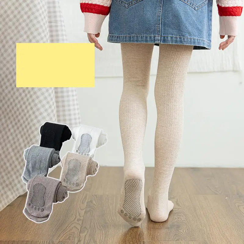 

Spring Girls Pantyhose Hemp Pattern Feet Kids Stockings Thin Children's Leggings Wear White Princess Baby Girls Tights For Kid