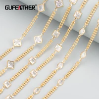 gufeather c291diy chainpass reachnickel free18k gold platedcopper metelzirconsdiy bracelet necklacejewelry making1mlot