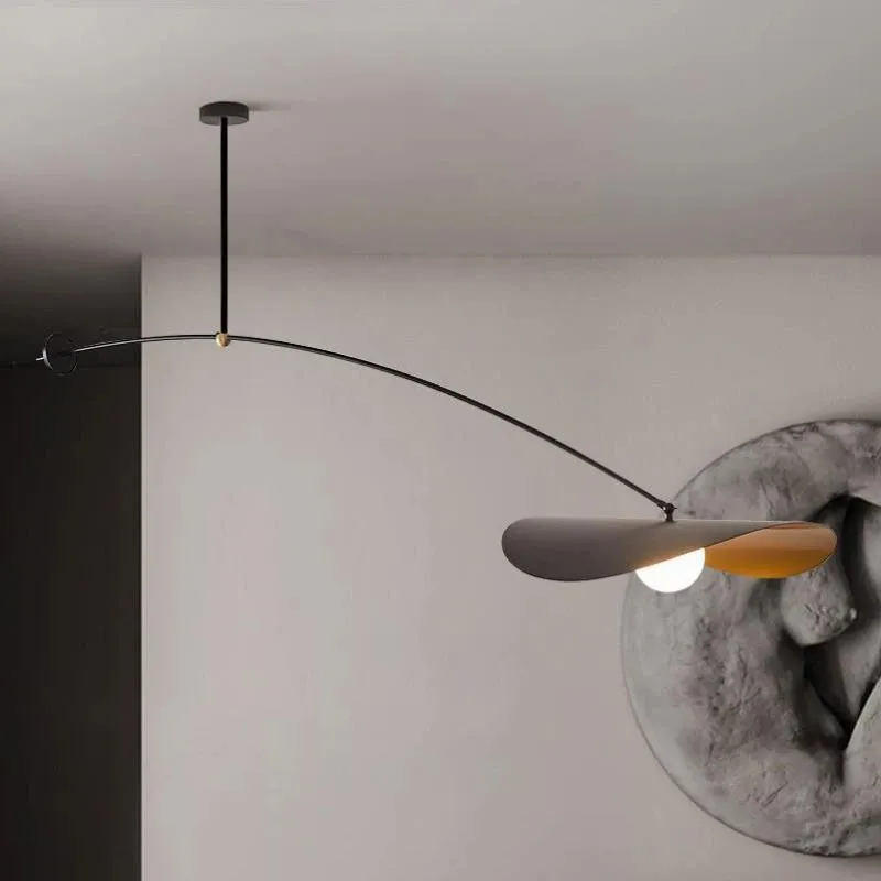 Фото Myrna Мобильный подвесной светильник Nordic Long Arm Lamp Креативные черные золотые фонари amd для ресторана, кухни, подвесные светильники для столовой №1