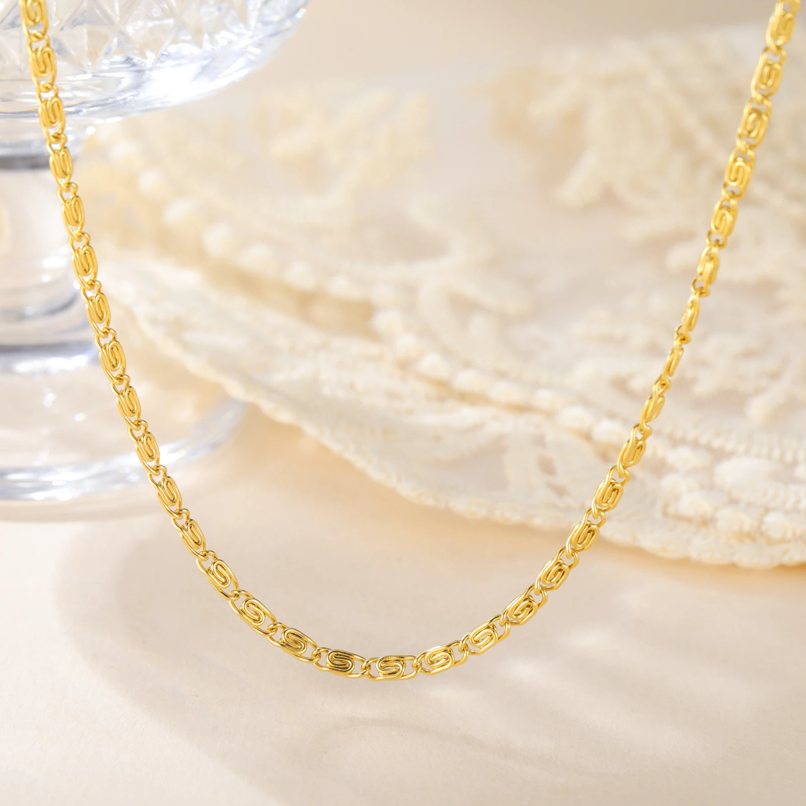 Teamer модная цепочка скрепка для бумаг женщин и мужчин минималистичное колье из