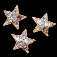 5 pcs rhinestone star decoration crafts flatback buttons for accessories diy hair clothes bag shoes pendant embellishments craft