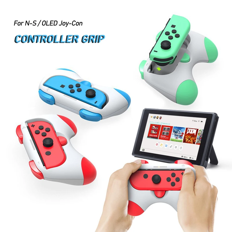 2Pcs/Box Cartoon Cute Left Right Handle Controller Grip For NS Joy-con Switch/Oled ABS Material Gamepad Accessories Kids Gifts
