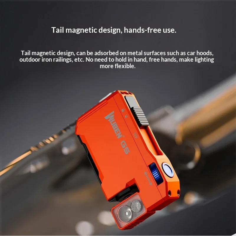 Фото Перезаряжаемый карманный фонарик Wuben G5 EDC с двумя источниками света, мини-фонарик 400 люмен с RGB-подсветкой, портативный фонарик №1
