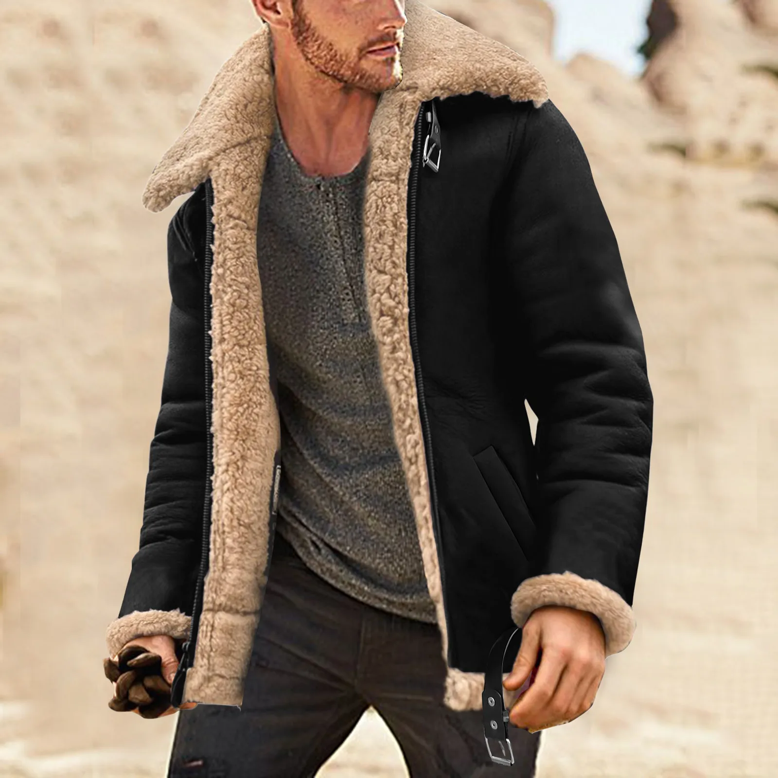 

Winter Warm Men's Coat Jacket Warm Flim Thick Warm Clothing Men's Military Fleece Jacket Men's Cotton Clothing Windproof Warm