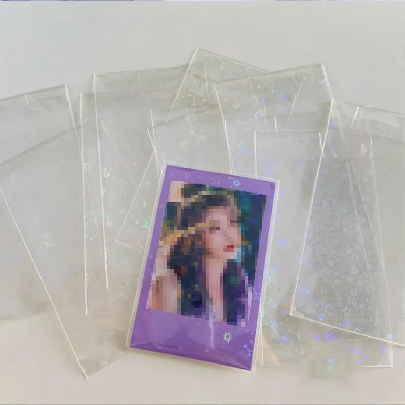 

10pcs/pack 65*90MM Little Stars Laser Flashing Card Sleeves Protector For YGO Cards Holder Holographic Foil Protective Film