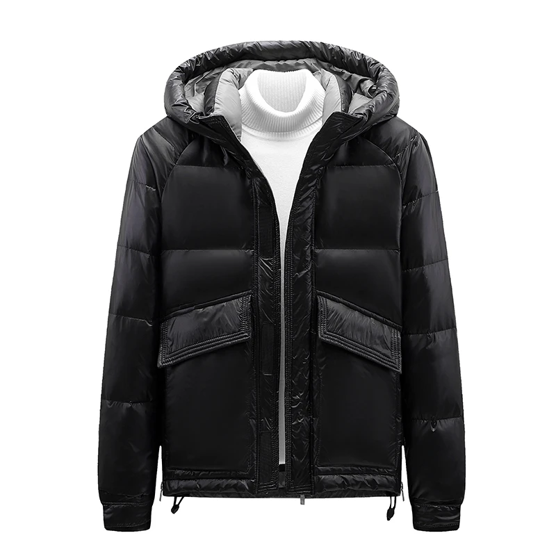 Nieuwe Winter Heren Down Jassen Warm Hooded Parka Mannelijke Stand Kraag Winddicht Puffer Jas Dikke Rits Down Jassen Mannen 5XL
