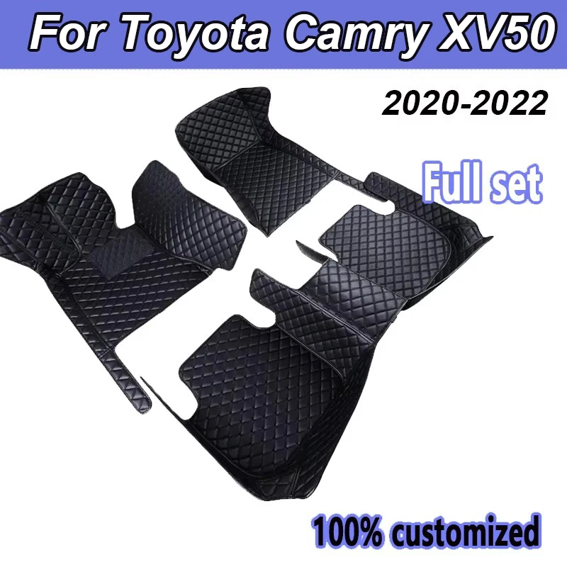Custom Car Mats For Toyota Camry XV50 2012~2017 Durable Rugs Set Luxury Leather Floor Mat Carpet Anti Dirt Pad Accessories