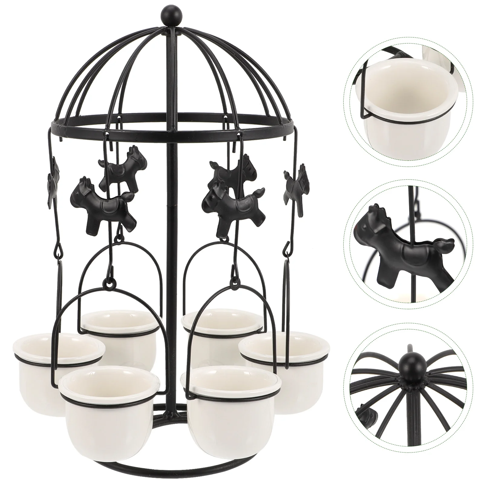 

1 Set of Merry-go-round Design Pots For Plants Plants Pots Ceramic Window Planters Plants Pots