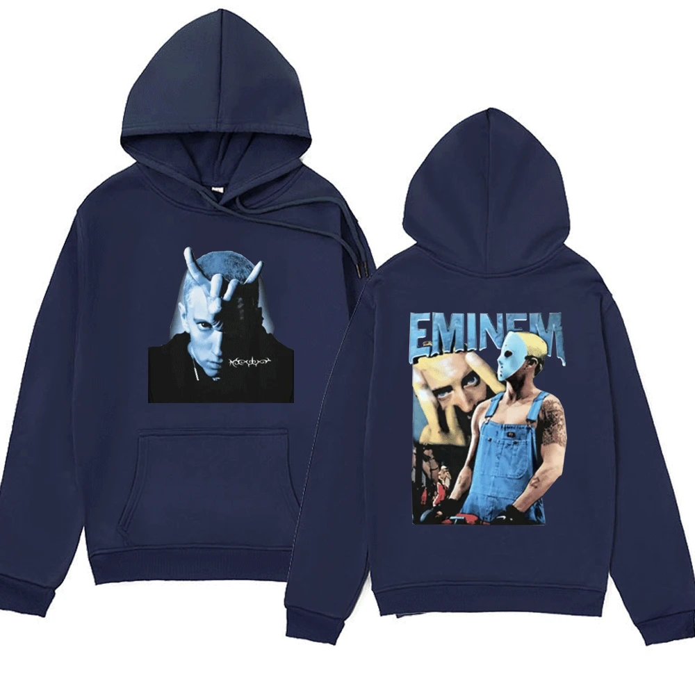 Rapper Eminem Slim Shady Hoodie Vintage Graphic Sweatshirt Men's Women Gothic Oversized Hip Hop Pullover Streetwear Couples Tops images - 6