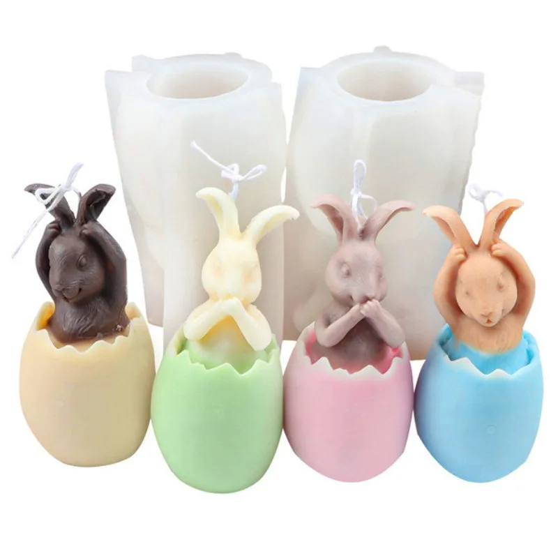 

Easter Eggs Bunny Silicone Candle Mold for DIY Handmade Aromatherapy Candle Plaster Ornaments Soap Mould Home Decor Supplies
