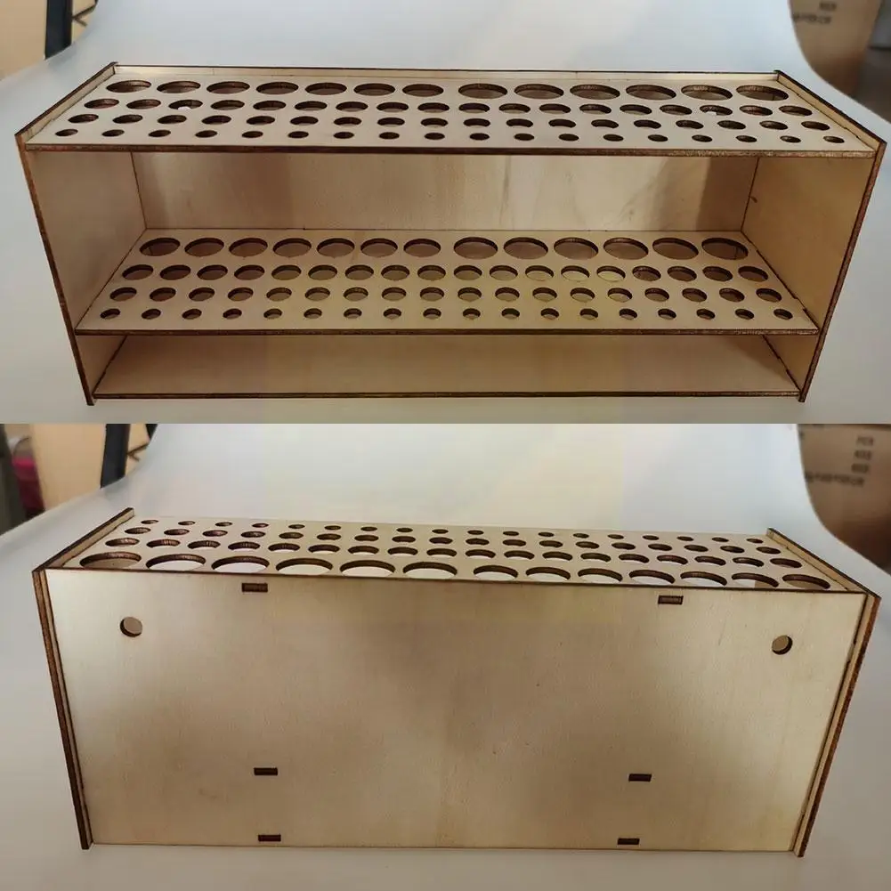 

67 Holes Multifunctional Paint Brushes Holder Square Rack Painting Art Pen Organizer School Supplies Storage Wooden Stand P J3k7