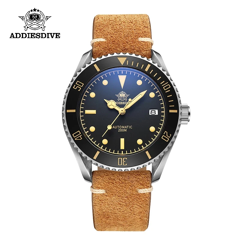 

Addies Dive 2101 Men's Automatic Watch NH35 Stainless Steel Wrist Watch Black Matte Dial Super Luminous 200m Diving Watches