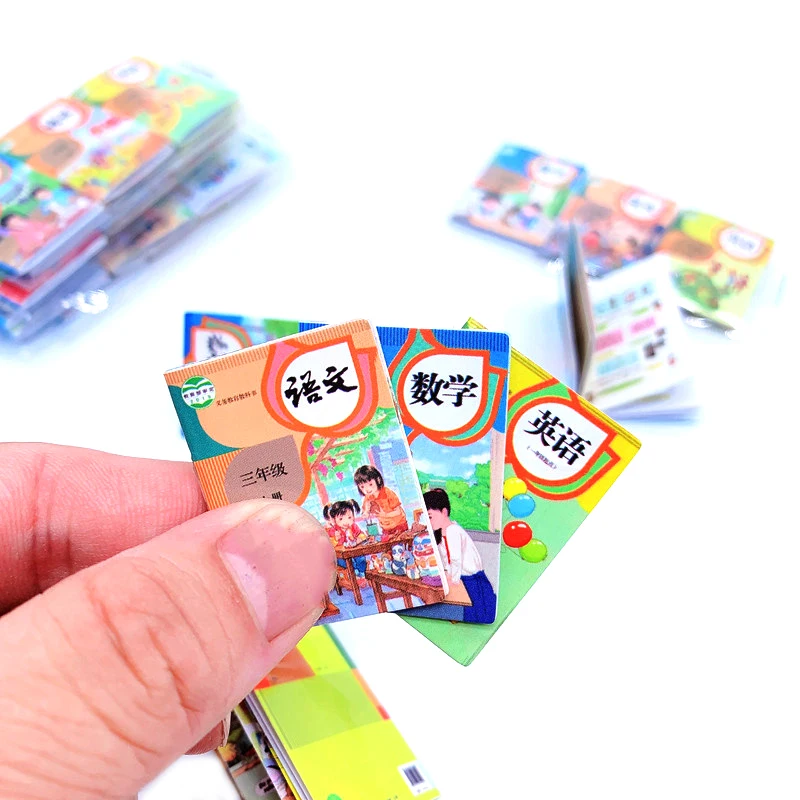 

3Pcs/set Dollhouse Miniature Book All Grade Textbooks Math English Books Model Classroom Decor Doll House Accessories