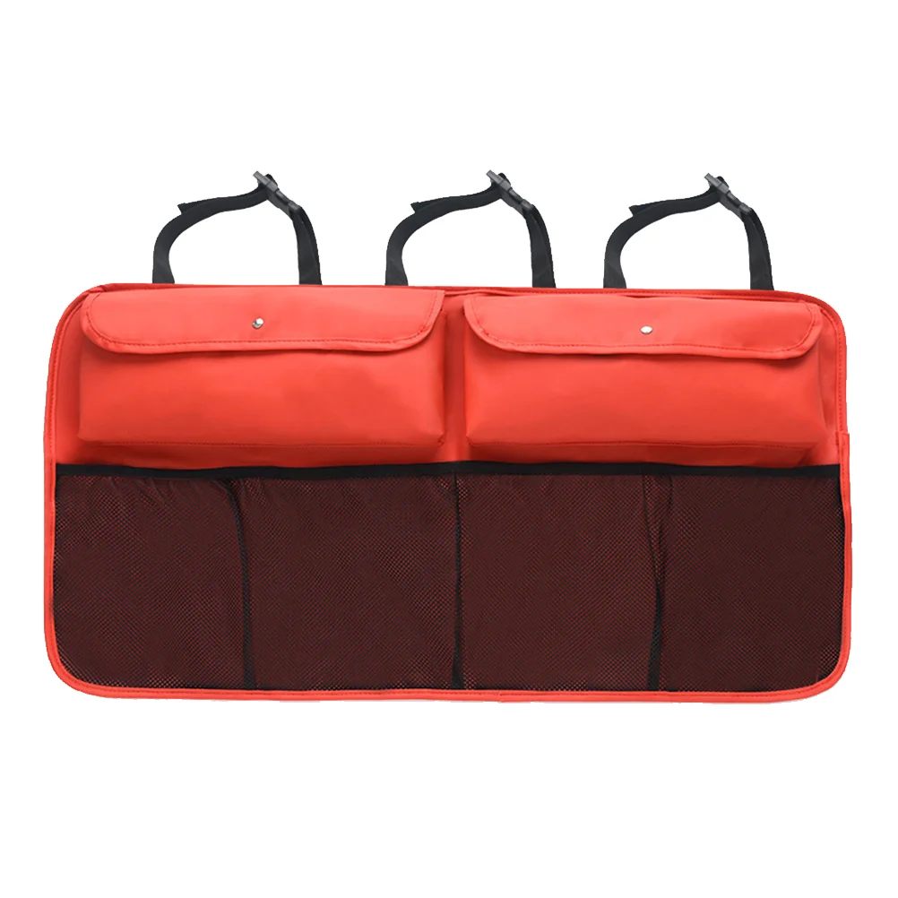 

1pc PU Car Backseat Organizer Multifunctional Travel Car Storage Bag Seat Cover Organizer Water Food Holder (Red)