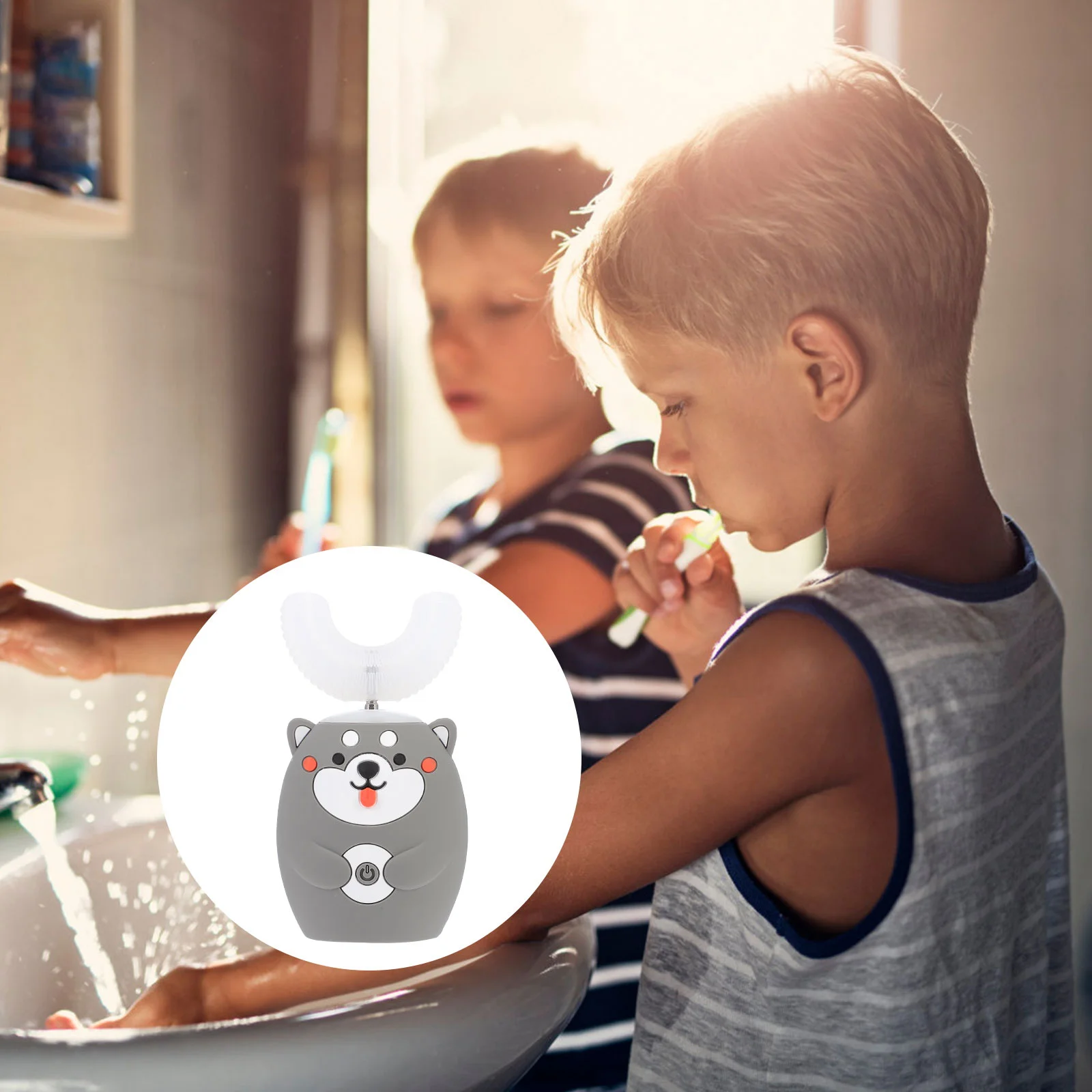 

1pc U-shape Toothbrushes Electric Kids Toothbrush Cartoon Cleaning Toothbrush