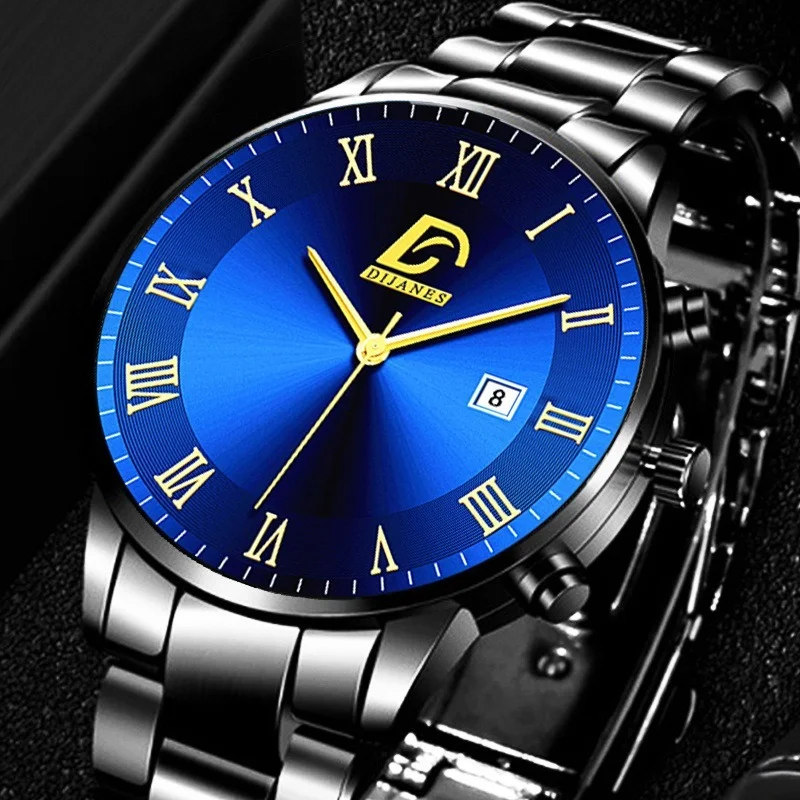 

Mens Watch 2022 Fashion Gold Stainless Steel Watches Luxury Minimalist Quartz Wrist Watch Men Business Casual Watch часы мужские