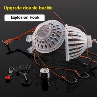 1pcs explosion hook outdoor fishing hooks set baits cage tools basket feeder holder fishhook tackle carp accessories