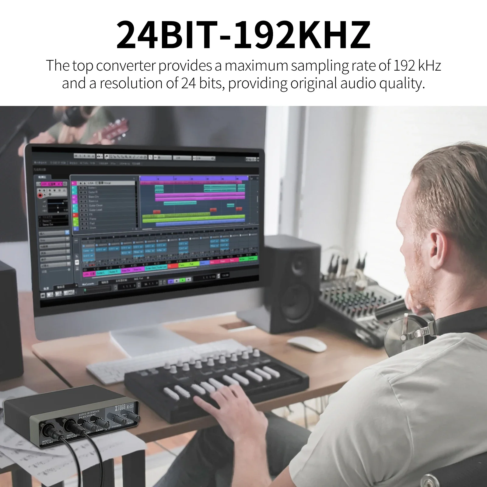 XTUGA E22 Профессиональный микшер звуковой карты Аудиоинтерфейс Звуковая карта с
