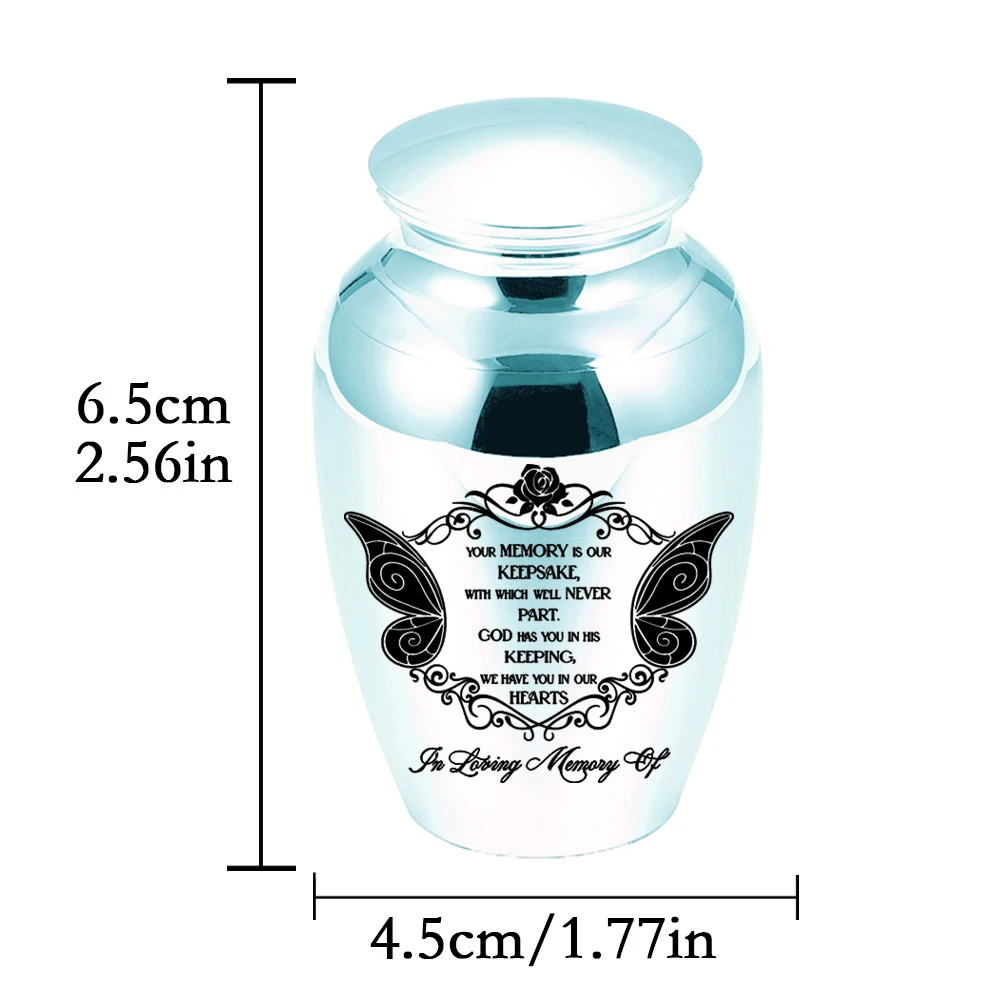 Маленькая урна для золы мини-урна из алюминиевого сплава кремации бабочки