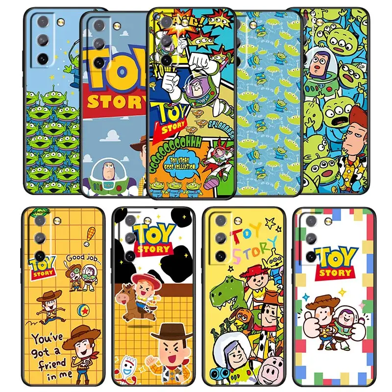 Toy Story Animation Phone Case For Samsung Galaxy S22 S21 S20 S10 S10e S9 S8 S7 PRO Ultra Plus FE Lite Black luxury Silicone
