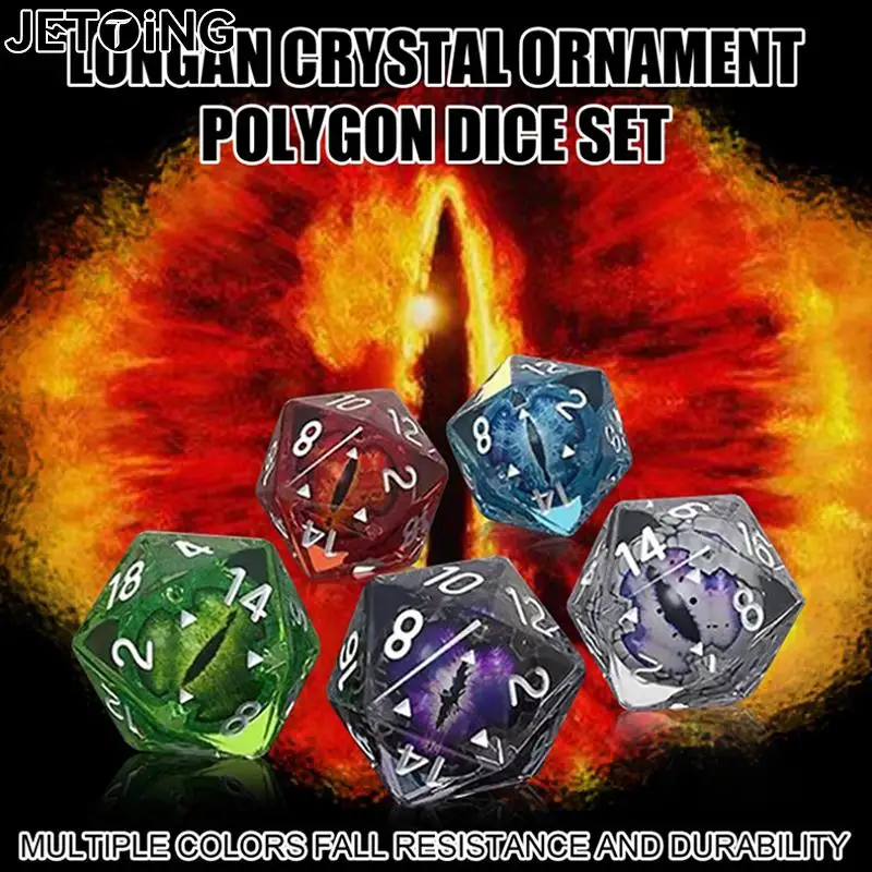 

Crystal Transparent 20 Sided D20 Dice Polyhedral Various Shapes Sculpture Digital Dices For Bar Pub Club Party Games