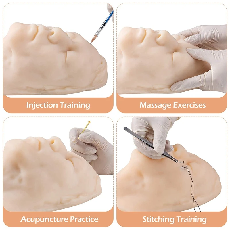 

Injection Training Silicone Mannequin Face Model Head Model For Teaching, Practice Training To Esthetician Student