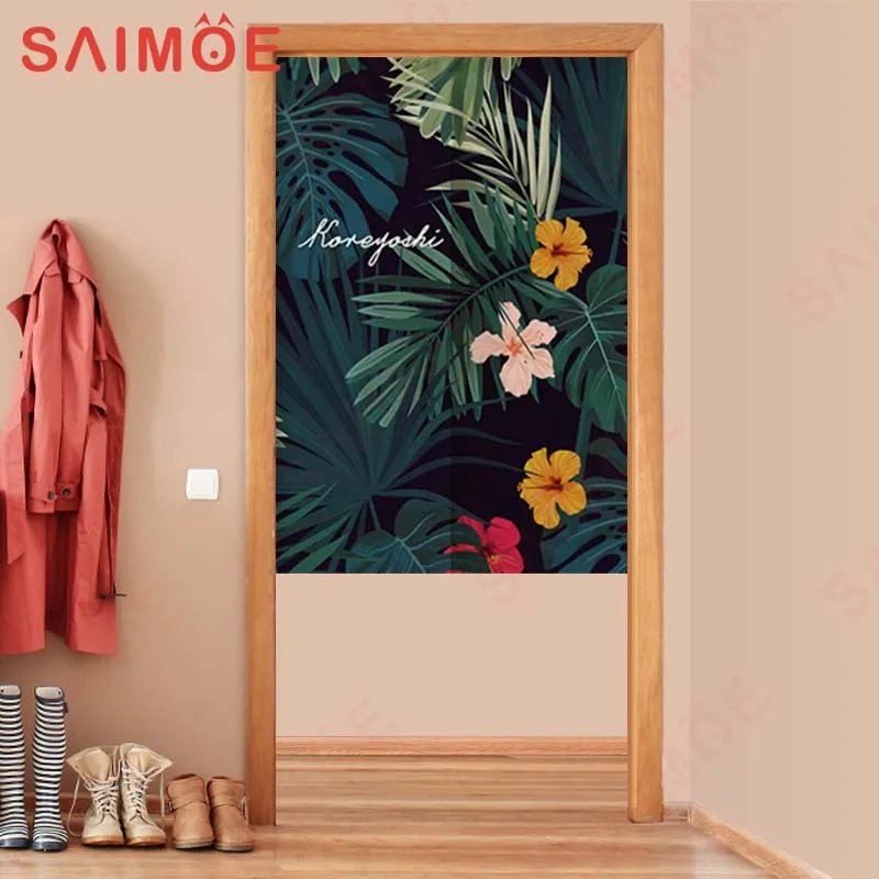 

INS Style Small Fresh Leaves Maple Leaves Tropical Plants Curtain Kitchen Living Room Home Decor Entrance Partition Door Curtain