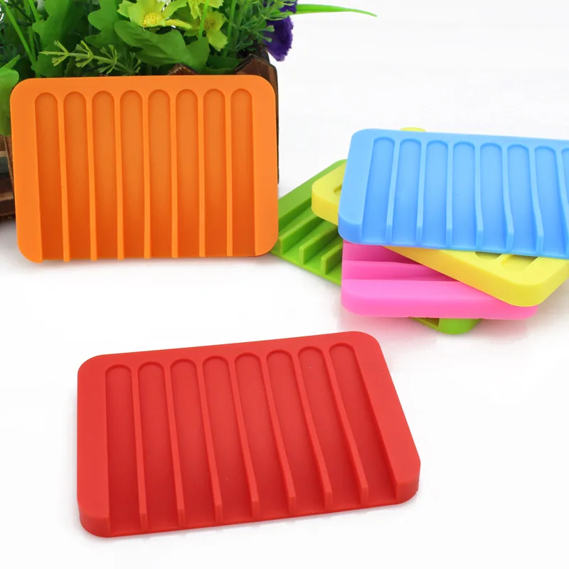 

Anti-skidding Home Improvement Silicone Flexible Bathroom Fixtures Bathroom Hardware Tray Soapbox Soap Dishes Plate Holder