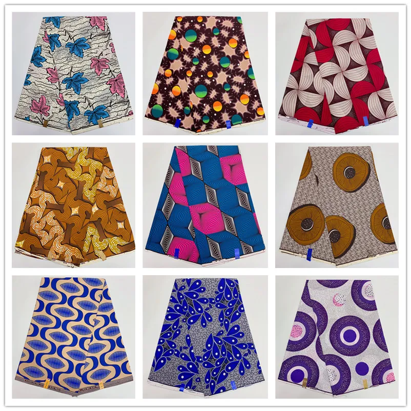 

6 Yards New Guaranteed Veritable Original Real Wax Ankara African Print Fabric 100% Cotton For Party Dress Tissus K110901