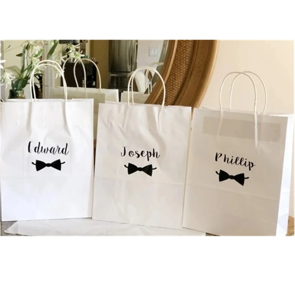 

Подарочные пакеты с индивидуальными названиями для свадебного жениха, подружки невесты, индивидуальные сумочки-клатчи для подарка на день рождения, девичника
