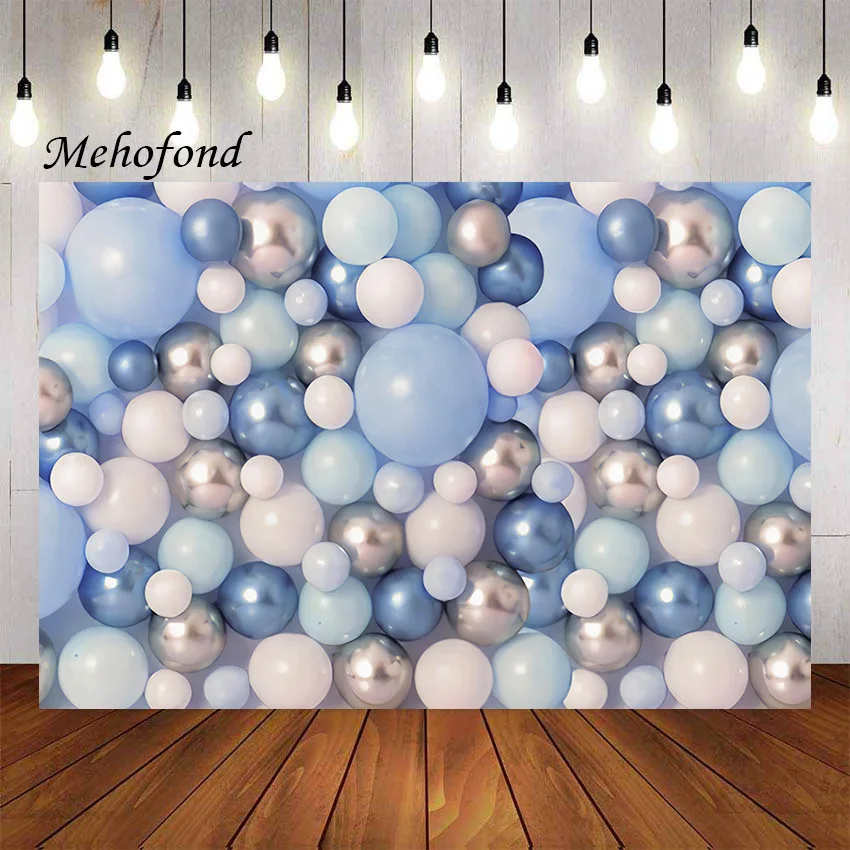 

Фон для фотосъемки Mehofond голубые воздушные шары стена дети день рождения Фотофон торт разбивать портрет Декор фото фон реквизит для студии