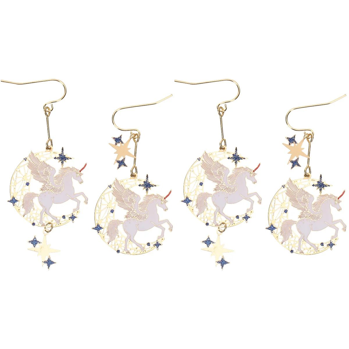 

2 Pairs Dangle Earrings Women Earrings Drop Earrings Women Girl Earrings Ladies Jewelry Ear Decor Metal Unicorn Earrings