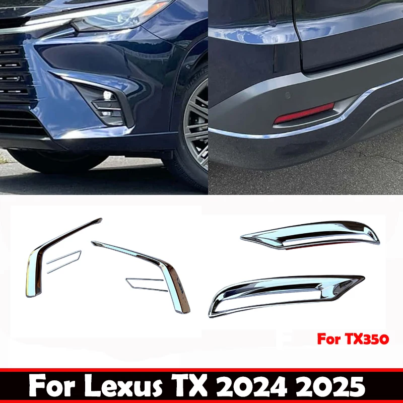 

Для Lexus TX TX350 2024 2025 ABS хром передняя и задняя противотуманная фара, крышка противотуманной фары, внешний бампер, лампа, накладка, молдинг, декоративная рамка