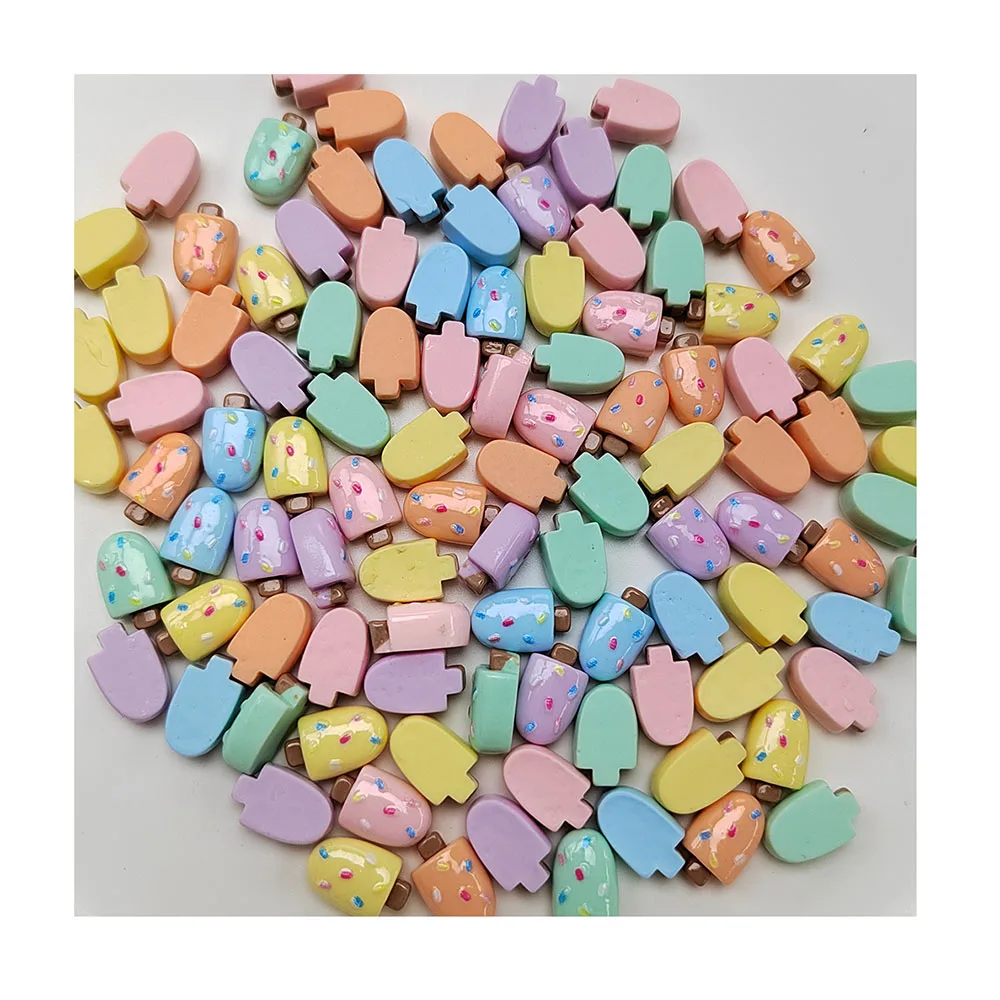

Simulation Mini Popsicle Donuts Ice Cream Resin Flat Back Cabochon For Doll house DIY Scrapbooking False Nail Accessories