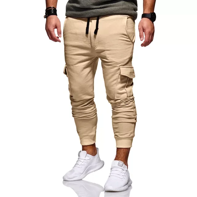 

NEW IN Cargo Pants 2022 New Joggers Sweatpants Drawstring Casual Sportswear Men's Trousers Solid Multi-pocket Hip Hop Harem