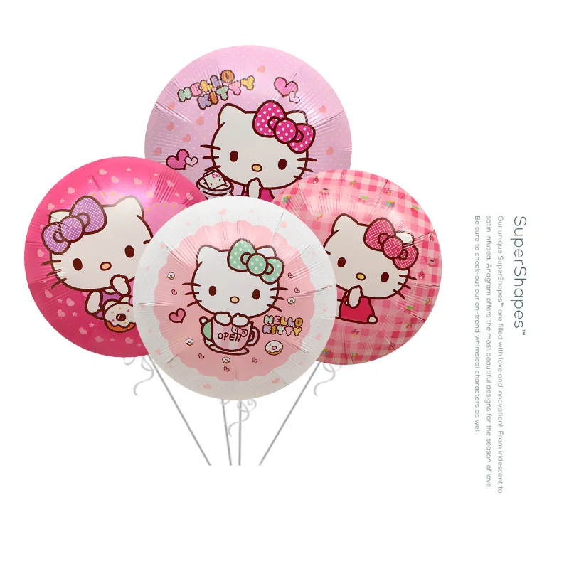 

New Anime Balloons Hello Kitty Shape Cartoon Aluminum Film Balloon Party Decoration Props Toy Balloon House Party Children Gifts