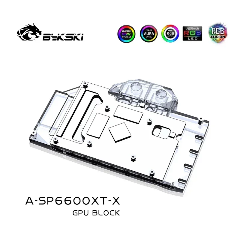 Водяной блок графического процессора Bykski для Sapphire Radeon RX 6600XT Nitro +/Dataland 8G X водяной