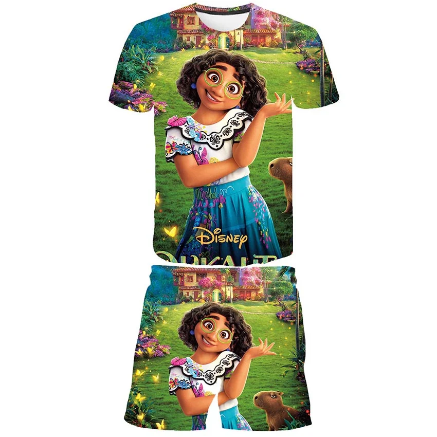 

Красивая футболка и шорты для девочек с изображением Милая принцессы, комплект из двух предметов, летнее платье 3D, женское платье, костюм на ...