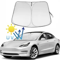 car windshield sun shade blocks uv rays sun visor protector foldable sunshade for tesla model 3 y 2017 2022 auto accessories new