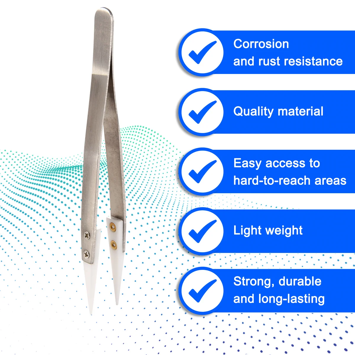 Керамический пинцет с ручкой из нержавеющей стали огнеупорный