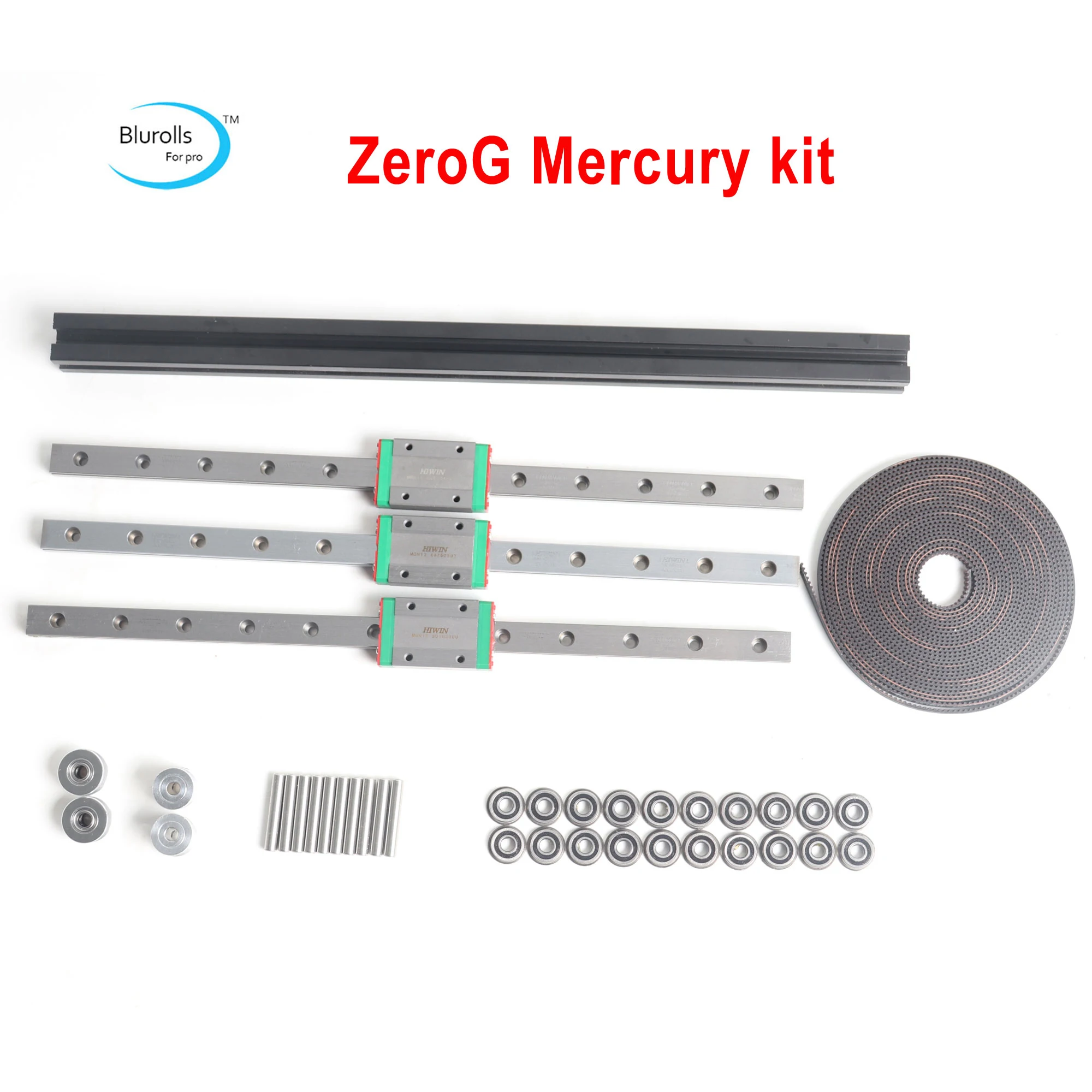 

Blurolls ZeroG Mercury One One.1 Gates GT2 LL-2GT RF Timing Belt 2GT 20T Pulley Bearing F695-2RS Hiwin Linear Rail MGN12H Rails