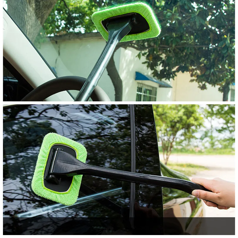 

Car Window Cleaning Brush Long Handle Car Wash 40cm Dust Car Windshield Towel Handy Washable Car Cleaner
