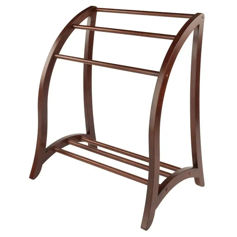 

Wood Betsy 3-Rod Blanket Rack, Walnut Finish