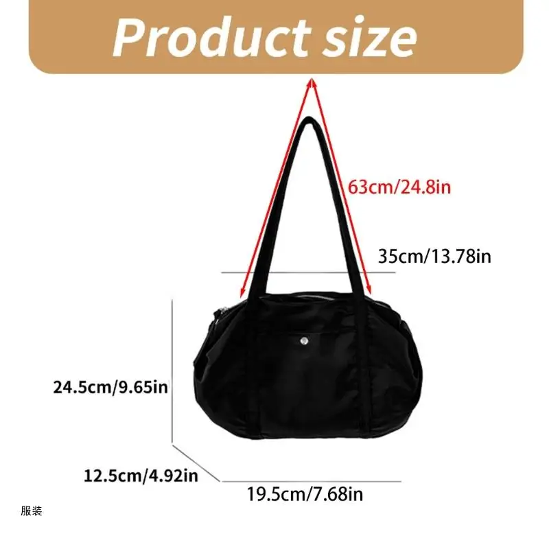 D0UD Сумка через плечо большой емкости на молнии нейлоновая сумка для покупок и