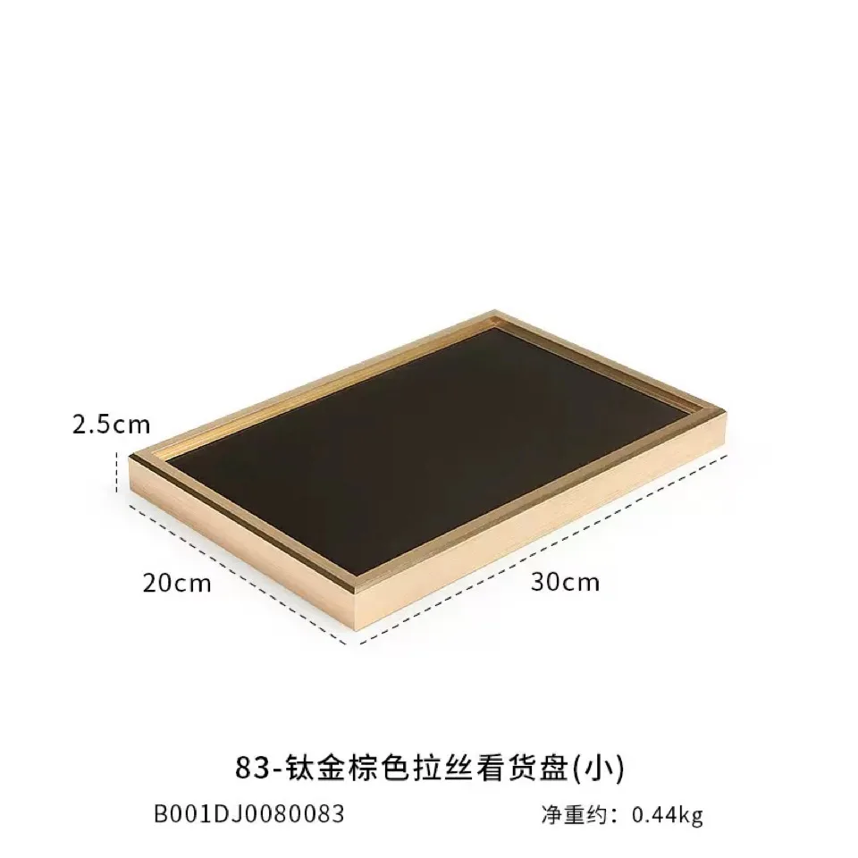 Gold Color Metal Frame Blank Jewelry Display Tray Necklack Ring Show Props Bracelet Pendant Organizer Box For Jewelry Shop