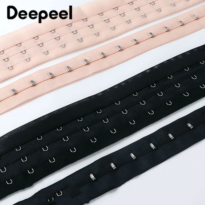 

1Yard 3 Rows Underwear Clip Hook Strap Bra Corset Waist Extender Stretch Bands Elastic Ribbon DIY Sewing Garment Accessories