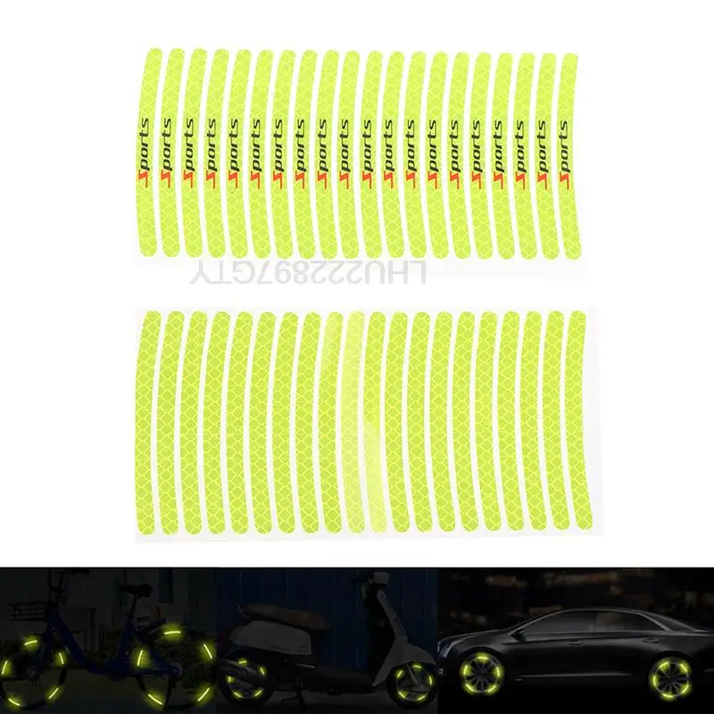 

20PCS car wheels general reflective warning stickers tire decoration